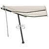 vidaXL Manual Retractable Awning with LED 300x250 cm Cream
