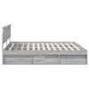 vidaXL Bed Frame Grey Sonoma 200 x 200 cm Solid Pine Wood