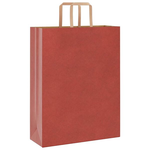 vidaXL Paper Bags 250 pcs with Handles Red 32x12x42 cm