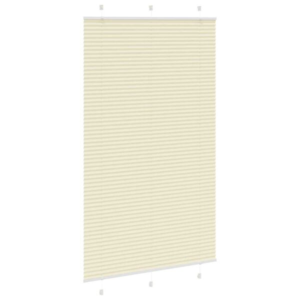 vidaXL Pleated Blind Cream 120x200 cm Fabric Width 119.4 cm Polyester