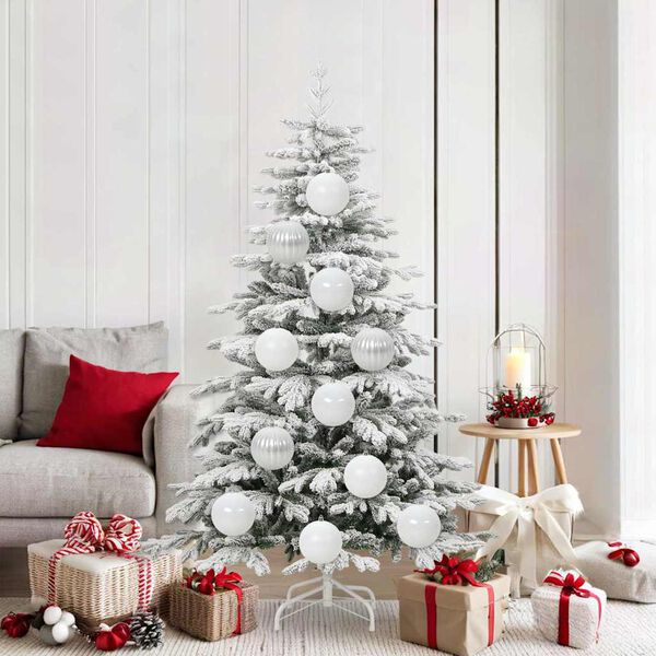 vidaXL Christmas Bauble Set 9 pcs White Plastic