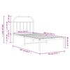vidaXL Metal Bed Frame without Mattress with Headboard Black 90x200cm