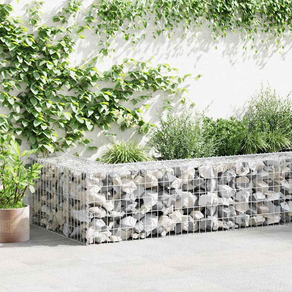 vidaXL Gabion Wall with Covers Galvanised Steel 900x30x50 cm