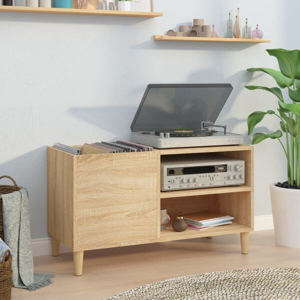 vidaXL Record Cabinet Sonoma Oak 84.5x38x48 cm Engineered Wood
