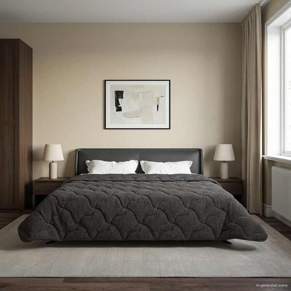 vidaXL Winter Duvet Quilted Anthracite 200 x 240 cm