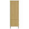 vidaXL Wardrobe with Metal Legs Brown 90x55x172.5 cm Solid Wood OSLO