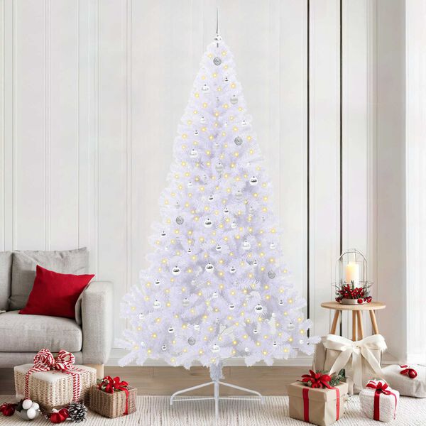 vidaXL Artificial Christmas Tree with Stand White 240 cm PVC and Steel