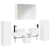 vidaXL Bathroom Furniture Set 6 pcs White Engineered Wood and Glass