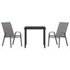 vidaXL Garden Dining Set 3 pcs Grey and Black Powder-coated Steel