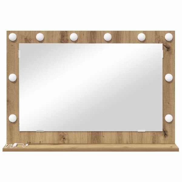 vidaXL Vanity Mirror Rectangular Artisan Oak 80 x 55 x 18 cm