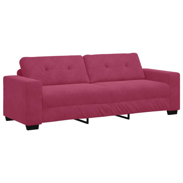 vidaXL Sofa Wine Red 221 x 78 x 80 cm Fabric