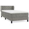 vidaXL Box Spring Bed with Mattress Light Grey 80x200 cm Velvet
