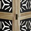 vidaXL Room Divider 5 Panels Brown and Black Solid Wood Paulownia