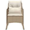 vidaXL Garden Chairs with Cushions 2 pcs Beige Poly Rattan