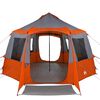 vidaXL Cabin Tent with Roof Grey and Orange 405 x 405 x 273 cm