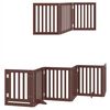 vidaXL Dog Gate with Door Foldable 12 Panels Brown 600 cm Poplar Wood