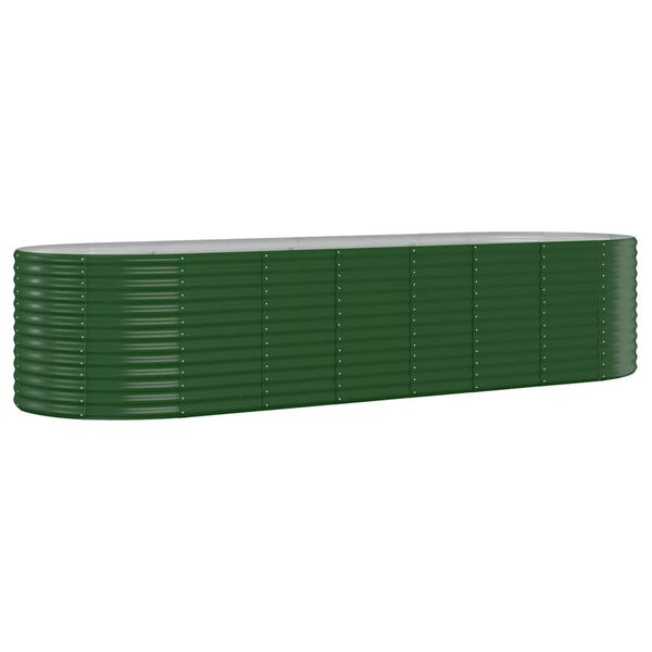 vidaXL Garden Raised Bed Galvanised Steel 322x100x68 cm Green