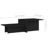 vidaXL Coffee Table Black 111.5x50x33 cm Engineered Wood