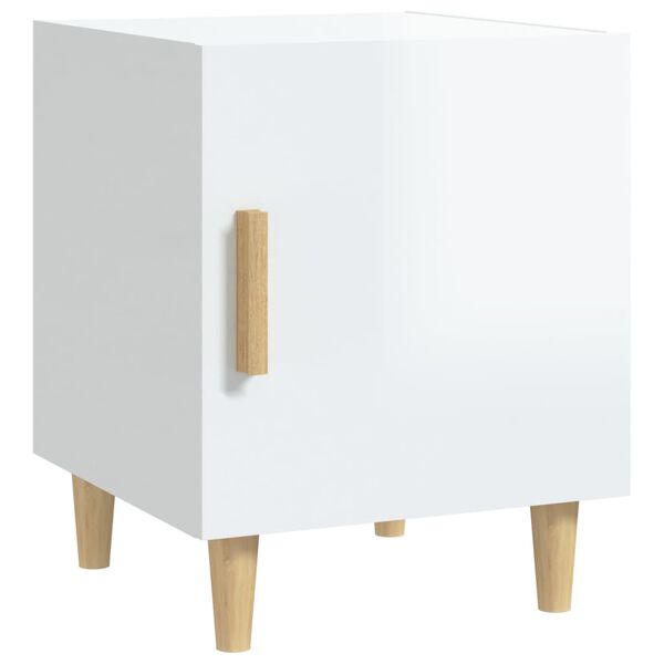 vidaXL Bedside Cabinets 2 pcs High Gloss White Engineered Wood