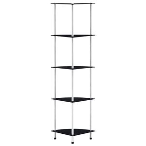vidaXL 5-Tier Shelf Black 30x30x130 cm Tempered Glass
