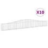 vidaXL Arched Gabion Baskets 10 pcs 400x30x40/60 cm Galvanised Iron
