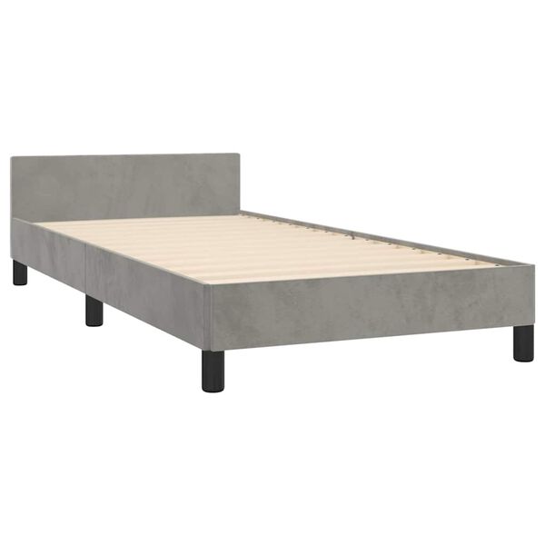 vidaXL Bed Frame without Mattress Light Grey 90x190cm Single Velvet