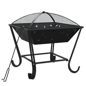 vidaXL Fire Pit with Poker 50 cm XXL Steel