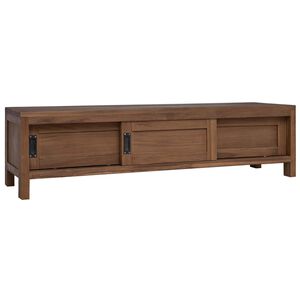 vidaXL TV Cabinet 110 x 30 x 30 cm Solid Teak Wood Natural