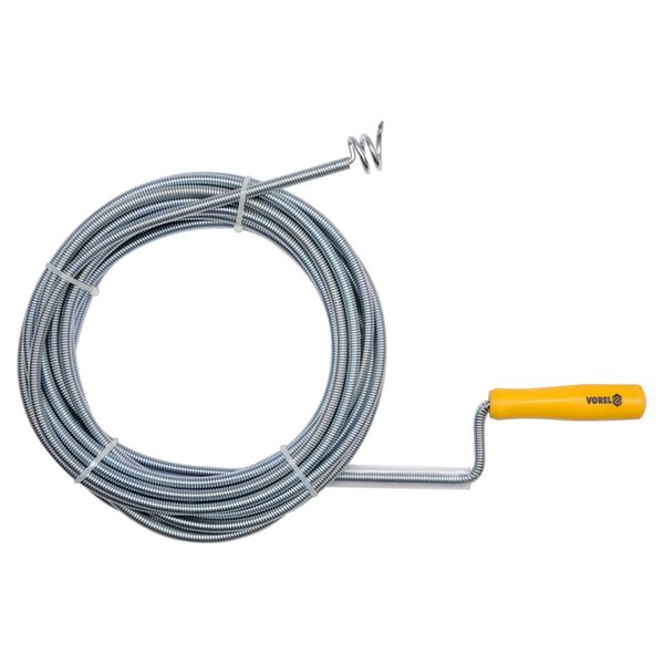 VOREL Drain Auger 10mx9mm Yellow