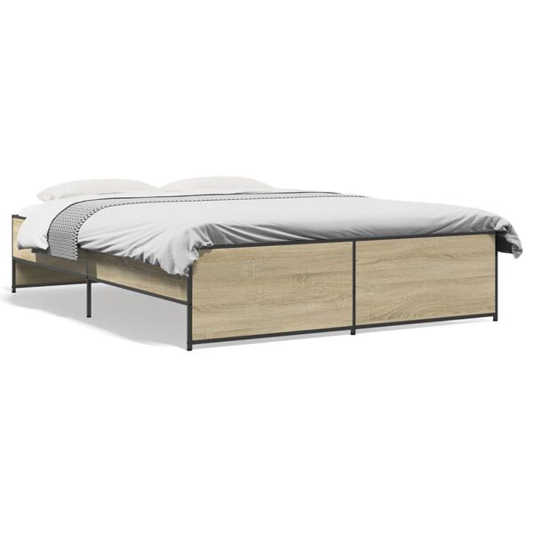 vidaXL Bed Frame without Mattress Sonoma Oak 150x200 cm King Size