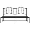 vidaXL Metal Bed Frame without Mattress with Headboard Black 180x200cm