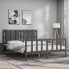 vidaXL Bed Frame without Mattress Grey King Size Solid Wood Pine