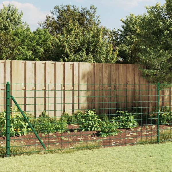 vidaXL Wire Mesh Fence Green 0.8x10 m Galvanised Steel