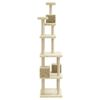 vidaXL Cat Tree with Sisal Scratching Posts Cream 188 cm