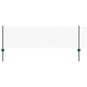 vidaXL Welded Wire Fence with Posts 50 x 0.6 m PVC-Coated Steel Green