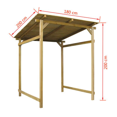 Large Wooden Garden House Storage Lean-to Canopy 180 x 200 x 200 cm