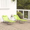 vidaXL Folding Sun Lounger 2 pcs Green 182 x 55 x 85.5cm Textilene