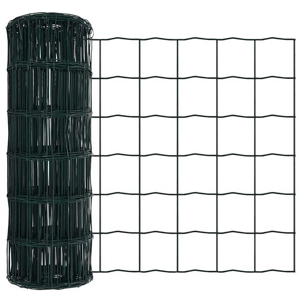 vidaXL Euro Fence Green 0.6 x 25 m PVC-coated iron