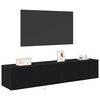 vidaXL TV Wall Cabinet 2 pcs Black Oak 80 x 35 x 31 cm Engineered Wood