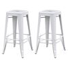 vidaXL Bar Stools 2 pcs White Steel