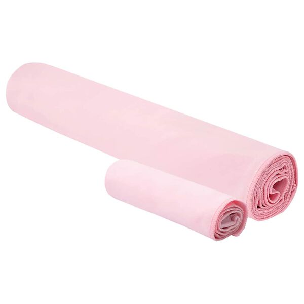 vidaXL Sports Towel Set 2 pcs Pink Fabric