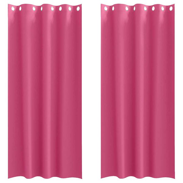 vidaXL Blackout Curtains with Rings 2 pcs Bright Pink 245 x 140 cm
