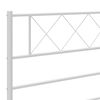 vidaXL Metal Bed Frame without Mattress with Footboard White 183x213cm