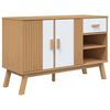 vidaXL Sideboard OLDEN White and Brown 114x43x73.5 cm Solid Wood Pine