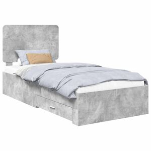 vidaXL Bed Frame Concrete Grey 100 x 200 cm Engineered Wood
