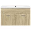 vidaXL Bathroom Sink Cabinet with Built-in Basin Sonoma Oak