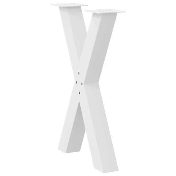 vidaXL Dining Table Legs X-Shaped 2 pcs White 50x(72-73) cm Steel