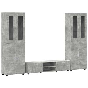 vidaXL TV Cabinet Set FLORIN 3 pcs Concrete Grey Engineered Wood