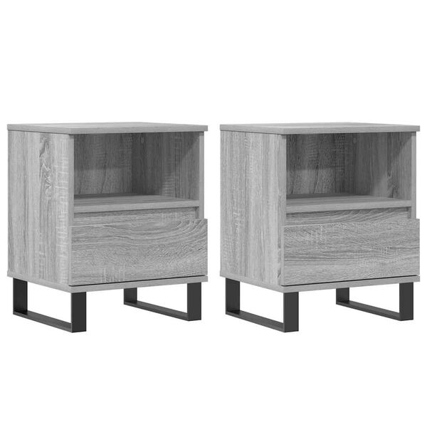vidaXL Bedside Cabinets 2 pcs Grey Sonoma 40x35x50 cm Engineered Wood