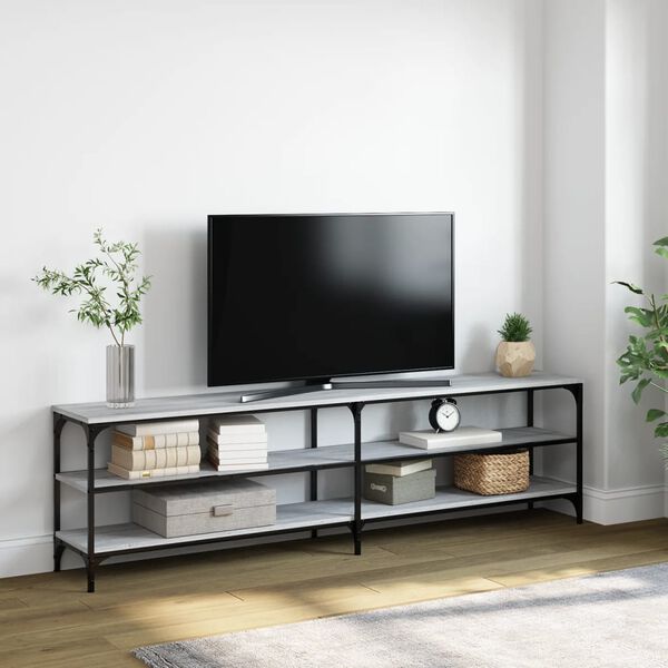 vidaXL TV Cabinet Grey Sonoma 180x30x50 cm Engineered Wood and Metal